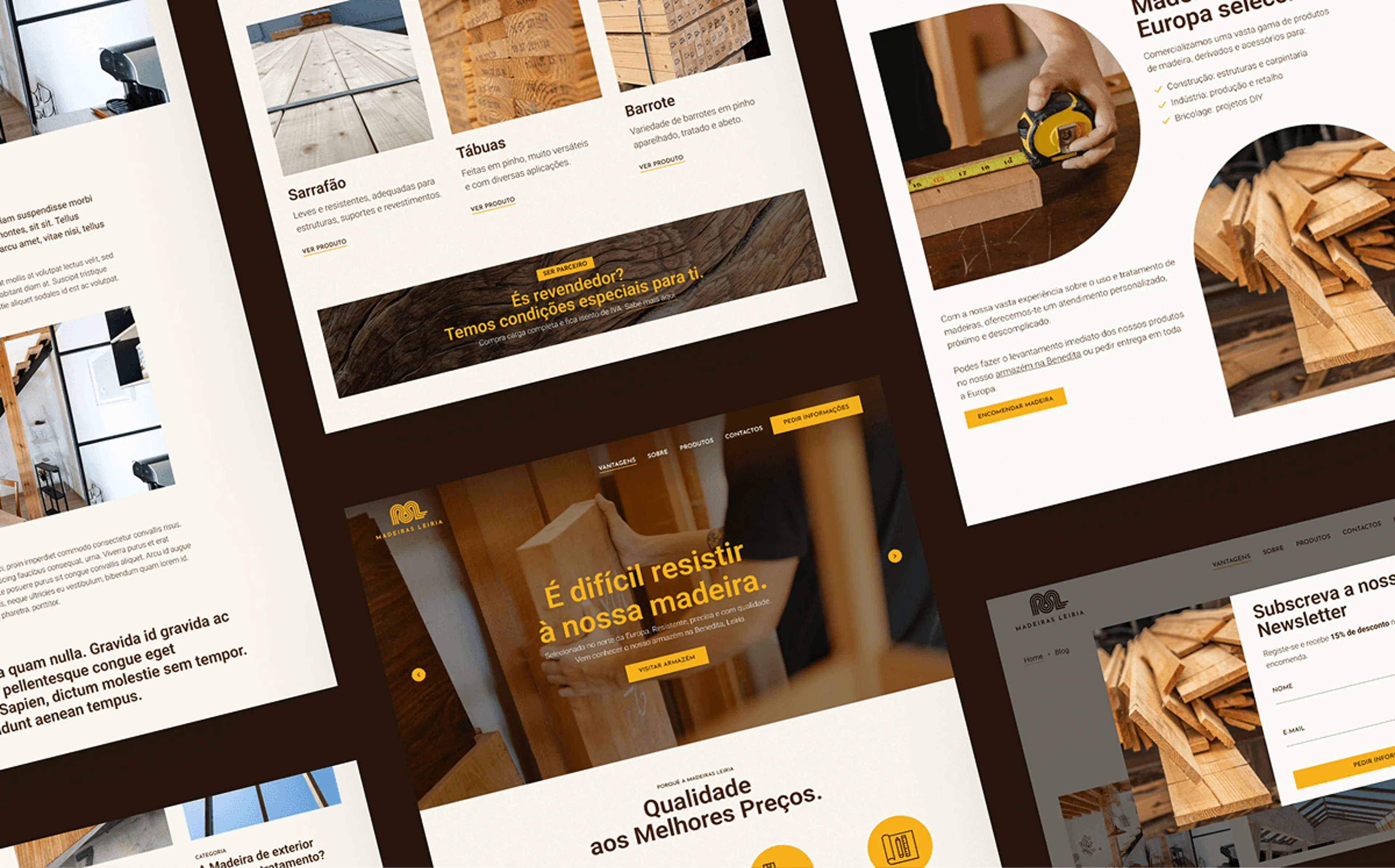 Frames do Site da Madeiras Leiria